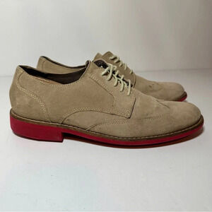 Cole Haan Oxfords Mens 9M Drake Eva Beige Suede Wingtip Bluchers C11216